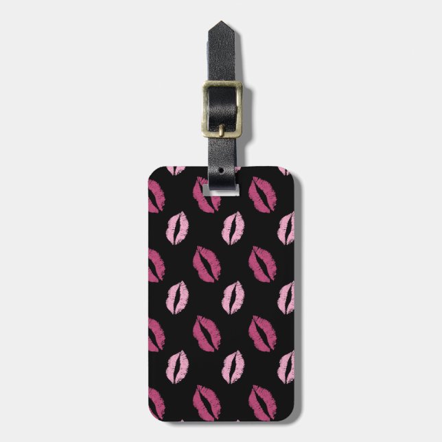 Etiqueta De Bagagem Beijos Cor-de-Rosa (Frente Vertical)