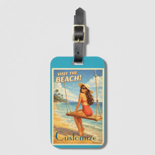 Etiqueta De Bagagem Beleza Retro Vintage de Banho Thunder_Cove