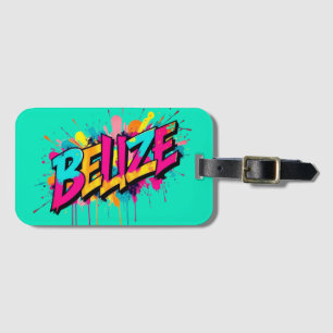 Etiqueta De Bagagem Belize as férias de viagem de estilo de grafite do