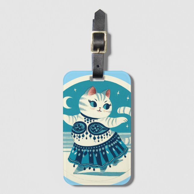 Etiqueta De Bagagem Belly Dancer Cat                                   (Frente Vertical)