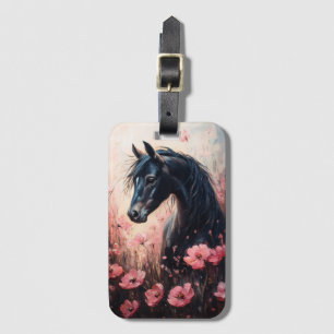 Etiqueta De Bagagem Belo Cavalo Blush Flores Rosa