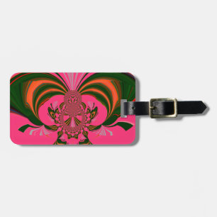 Etiqueta De Bagagem Belo Ouro Vermelho Rosa Quente Africano Verde