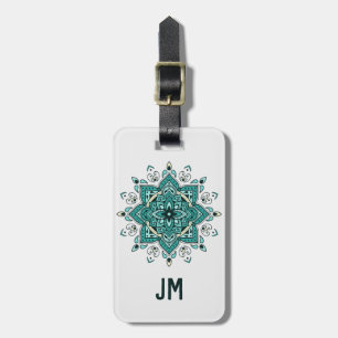 Etiqueta De Bagagem Belo Turquoise Mandala design