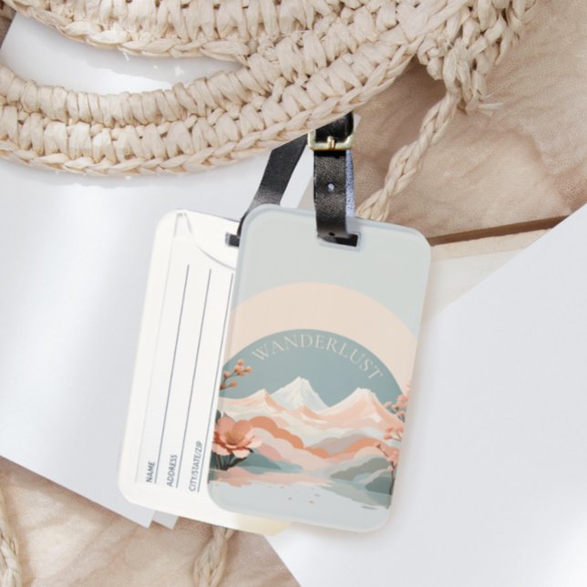 Etiqueta De Bagagem Belo Viagem de Paisagem de Montanha Wanderlust (Criador carregado)