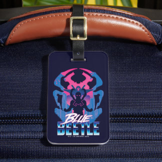 Etiqueta De Bagagem Besouro Azul Retrowave Versus Gráfico