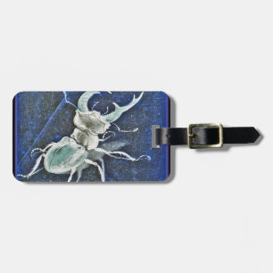 Etiqueta De Bagagem Besouro de veado azul da competição dura