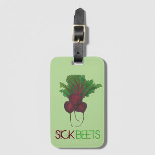 Etiqueta De Bagagem Beterraba Doente (Beats) Comida Engraçada Vegetari