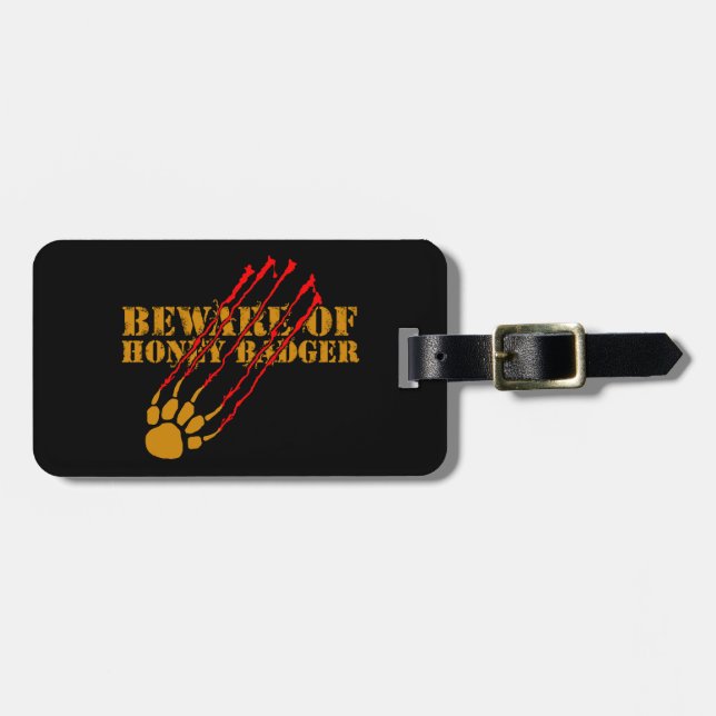 Etiqueta De Bagagem Beware do texugo de mel (Frente Horizontal)