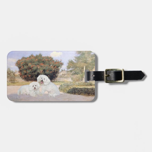Etiqueta De Bagagem Bichon Frisé (Frente Horizontal)