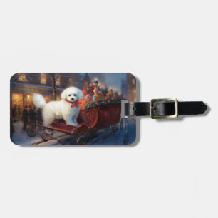 Etiqueta De Bagagem Bichon Frise Natal Fesason