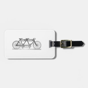 Etiqueta De Bagagem Bicicleta Antiga Construída Para Dois / Bicicleta