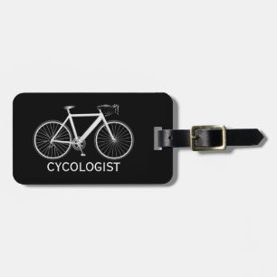 Etiqueta De Bagagem Bicicleta Branca Sobre Preto