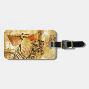 Etiqueta De Bagagem Bicicleta moderna francesa romântica de Paris do