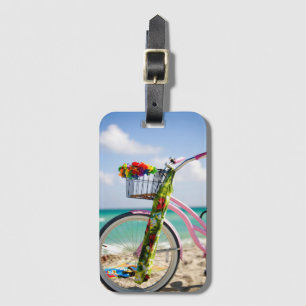 Etiqueta De Bagagem Bicicleta na praia Miami, Florida