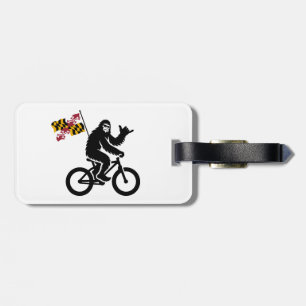 Etiqueta De Bagagem Bigfoot Ciclista Bandeira de Maryland