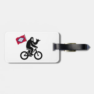 Etiqueta De Bagagem Bigfoot Cycling Arkansas Flag