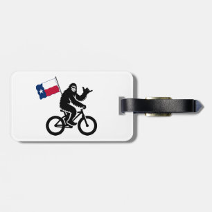 Etiqueta De Bagagem Bigfoot Cycling Texas Flag