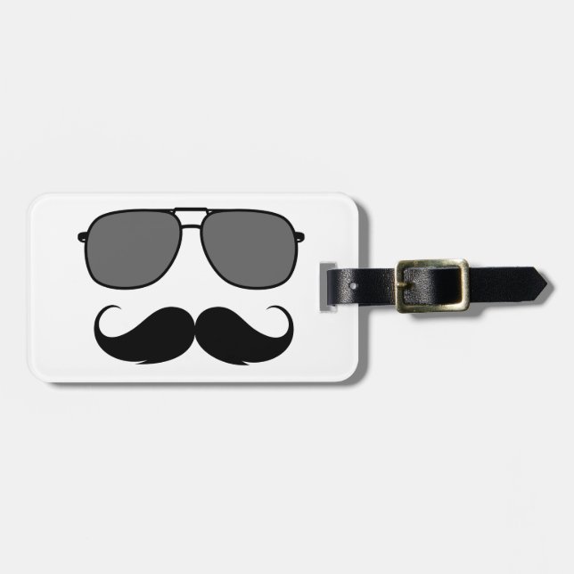 Etiqueta De Bagagem bigode e óculos (Frente Horizontal)