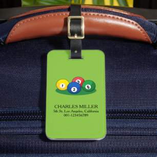 Etiqueta De Bagagem Billiard Piscina Snooker Balls Personaliza
