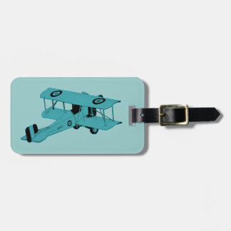 Etiqueta De Bagagem biplano vermelho do vintage