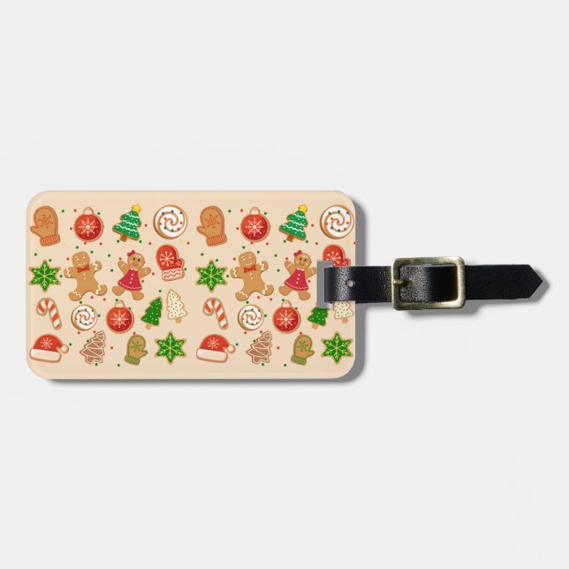 Etiqueta De Bagagem Biscoitos de Natal (Frente Horizontal)