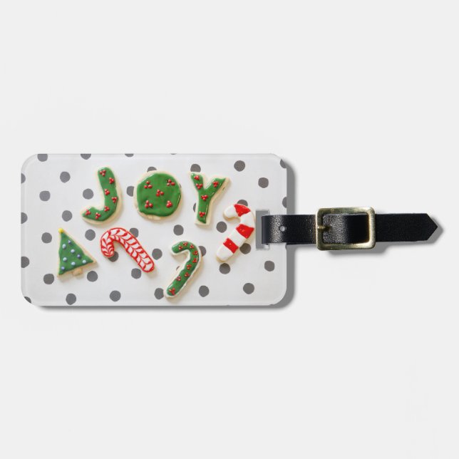 Etiqueta De Bagagem Biscoitos de Natal alegres (Frente Horizontal)