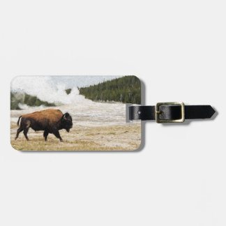Etiqueta De Bagagem Bison e Old Faithful