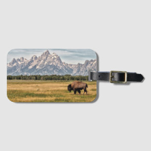 Etiqueta De Bagagem Bisonte no Tetons
