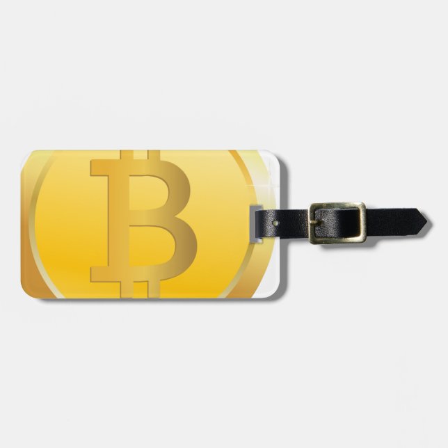 Etiqueta De Bagagem Bitcoin Cryptocurrency (Frente Horizontal)
