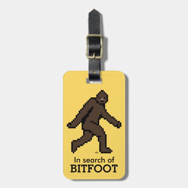 Etiqueta De Bagagem Bitfoot (o Bigfoot de 8 bits) (Frente Vertical)