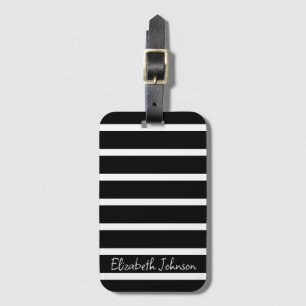 Etiqueta De Bagagem Black and White Strike Moderno Personalizado