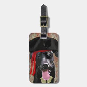 Etiqueta De Bagagem Black Labrador Pirata Dog