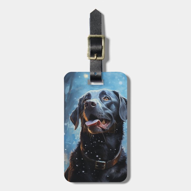 Etiqueta De Bagagem Black Labrador Retriever (Frente Vertical)