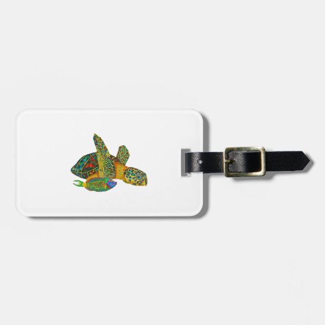 Etiqueta De Bagagem Black Opal SeaTurtle (Frente Horizontal)