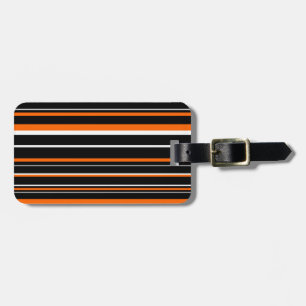 Etiqueta De Bagagem Black, Orange, White Barcode Stripe