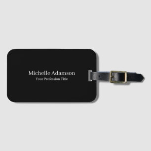 Etiqueta De Bagagem Black Professional Plain Modern