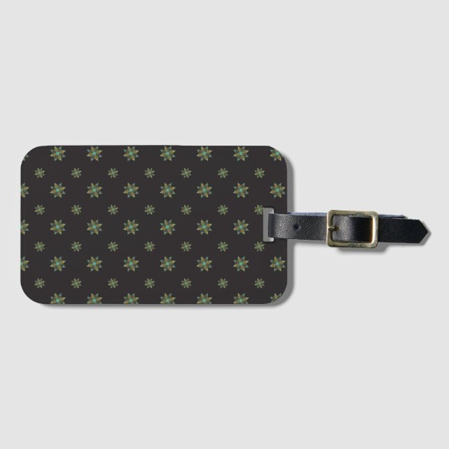 Etiqueta de Bagagem Black Star Designer (Frente Horizontal)