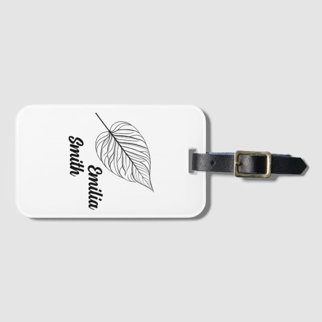 Etiqueta De Bagagem Blatt Umrisse (Frente Horizontal)