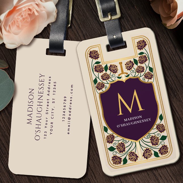 Etiqueta De Bagagem Blindagem de espada de berbequim medieval fantasia (Criador carregado)