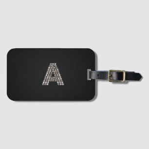 Etiqueta De Bagagem bling monograma - A - etiqueta para bagagem