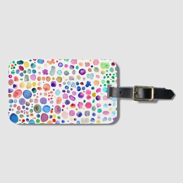 Etiqueta De Bagagem Blobs de Aquarela (Frente Horizontal)