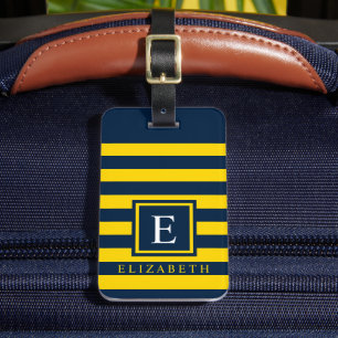 Etiqueta De Bagagem Bloco de Cor Azul Escuro Brilhante Personalizável