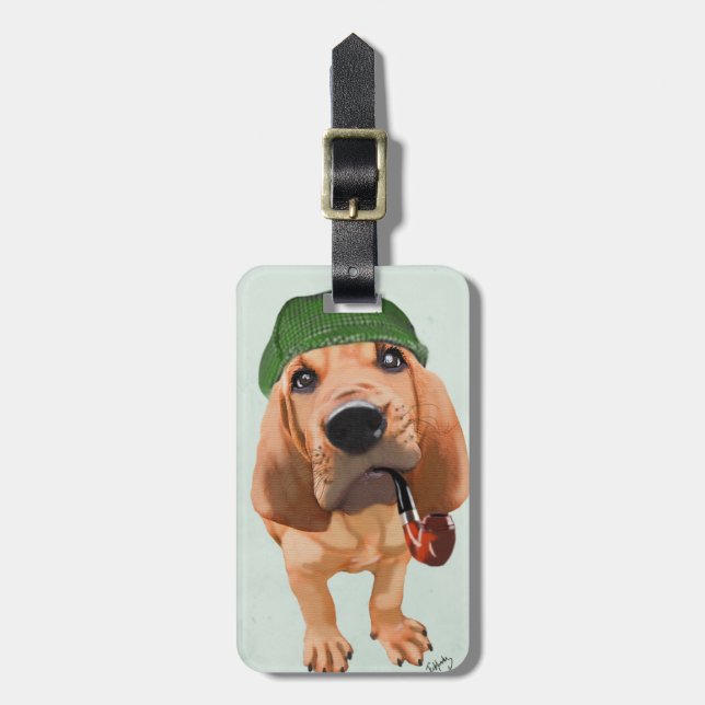 Etiqueta De Bagagem Bloodhound Sherlock Holmes (Frente Vertical)