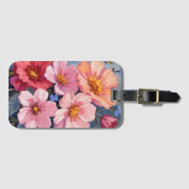 Etiqueta De Bagagem Blooming Petals | Floral Watercolor Painting