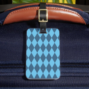 Etiqueta De Bagagem Blue Bavaria Rhombus Flag Pattern