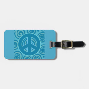 Etiqueta De Bagagem Blue Peace Sign Design