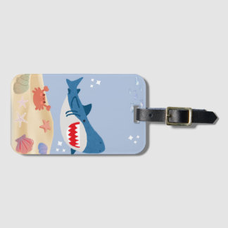 Etiqueta De Bagagem Blue shark luggage tag