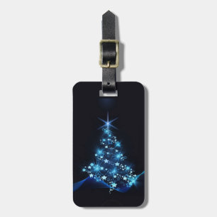 Etiqueta De Bagagem Blue Shine of Stars no Natal Dark