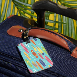 Etiqueta de Bagagem Blue Surfboard