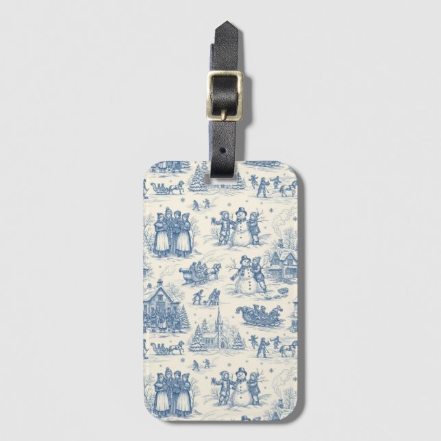 Etiqueta De Bagagem Blue Winter Toile Chinoiserie (Frente Vertical)